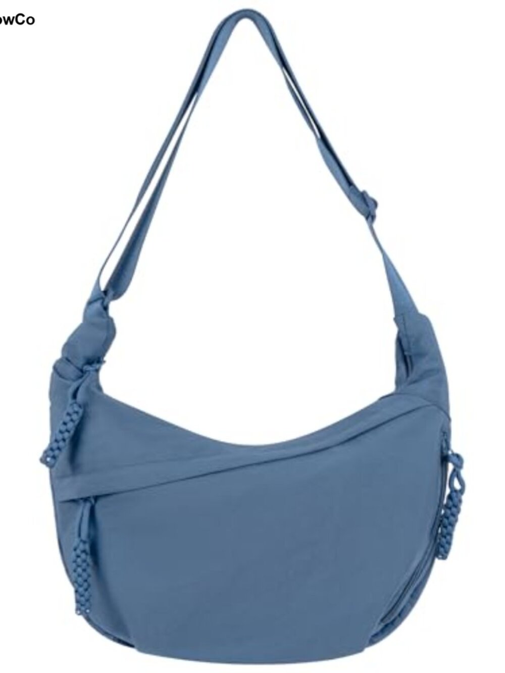 Lightweight Nylon Crescent Crossbody Hobo Bag Adjustable Strap